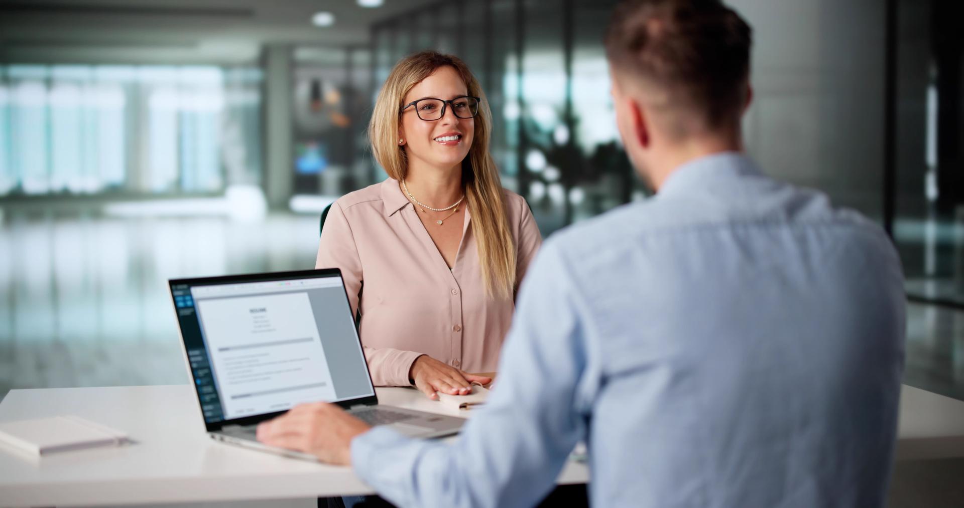 Corporate Recruiter Shakes Hands
